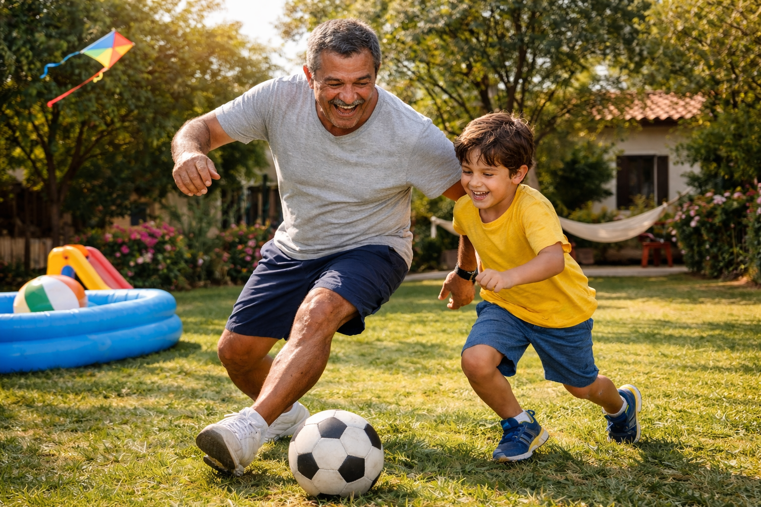 O segredo da longevidade do vovô não está no remédio. Está no neto. 👴⚽