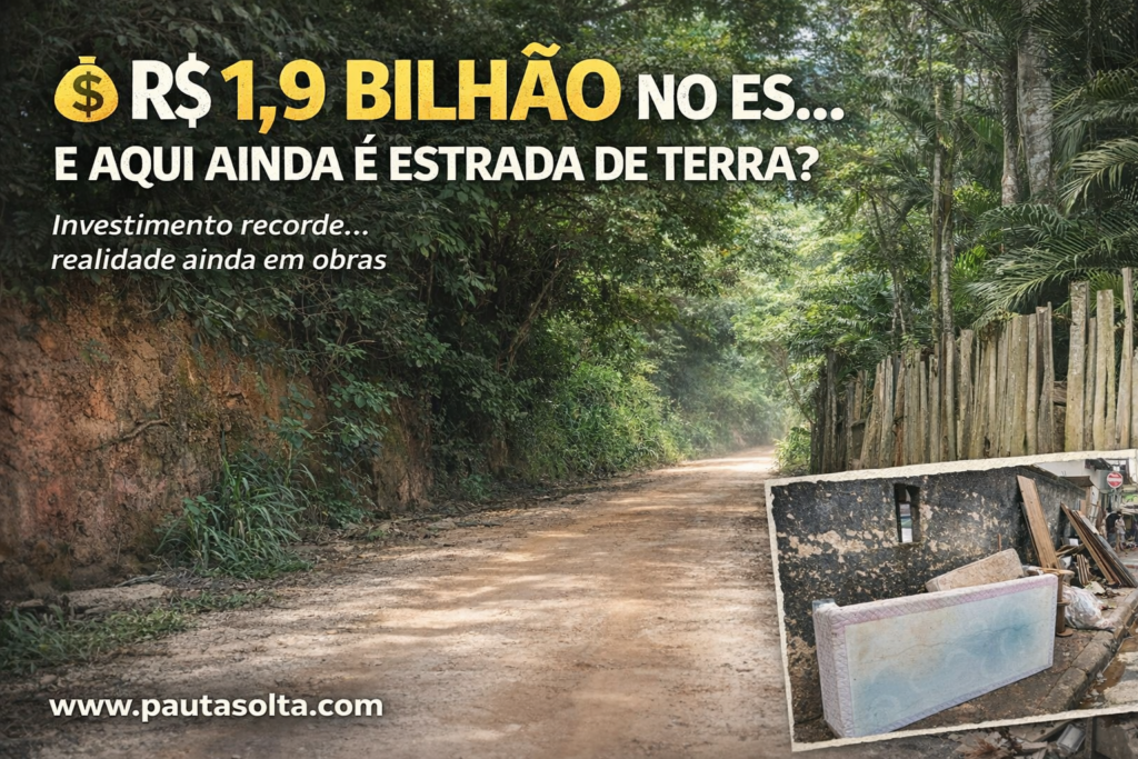 Estrada de terra nas montanhas capixabas simboliza a realidade da infraestrutura diante do investimento bilionário no Espírito Santo anunciado pelo BNDES