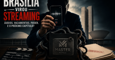 🎬 Brasília virou streaming: caiu na rede, virou temporada… e o Banco Master já ganhou spin-off 🍿🔥 Por Adelar Dias Junior Entre vazamentos, áudios e relações políticas improváveis, o caso Banco Master transformou Brasília em uma mistura de House of Cards, BBB e grupo de WhatsApp vazado A política brasileira virou definitivamente um streaming político interativo. Não existe mais intervalo comercial, fechamento de temporada ou reprise. Todo dia surge um áudio novo, um bastidor “exclusivo”, uma amizade institucional inesperada ou uma foto comprometedora que aparece misteriosamente no momento mais conveniente possível. E agora, no centro do roteiro nacional, aparece novamente o Banco Master e o empresário Daniel Vorcaro, que conseguiu o feito raro de unir mercado financeiro, bastidores políticos, influência cultural e guerra eleitoral em um único enredo digno de maratona. O novo capítulo ganhou força com os áudios envolvendo Flávio Bolsonaro e discussões sobre financiamento de filme e construção de imagem pública. Resultado? A fogueira que parecia perder calor voltou a virar incêndio premium de rede social. E o brasileiro, claro, já abriu o pacote de pipoca institucional. Porque, sejamos honestos: Brasília hoje não funciona mais como capital administrativa. Funciona como plataforma de conteúdo. 🍿 O Banco Master virou personagem fixo da temporada política brasileira O mais impressionante no caso Master não é apenas o escândalo em si. O fascinante — no sentido sociologicamente preocupante da palavra — é perceber como os tentáculos políticos do caso atravessam ideologias, governos, correntes econômicas e personagens que, em tese, deveriam ocupar trincheiras opostas. Quando um empresário começa a aparecer orbitando figuras de diferentes campos políticos, setores estratégicos, bastidores econômicos e ambientes culturais, o alerta naturalmente sobe. E sobe ainda mais quando começam os vazamentos seletivos. O caso Master passou a produzir um efeito quase cinematográfico: cada novo episódio muda alianças temporárias. Gente que ontem defendia hoje se afasta discretamente. Quem atacava passa a relativizar. E aquele velho adversário político reaparece sorrindo numa foto institucional como quem diz: “não era pessoal, era apenas business”. Brasília adora esse tipo de relação híbrida. O discurso é ideológico. O cafezinho é pragmático. Enquanto isso, o cidadão comum tenta entender quem está contra quem nesta semana. Missão praticamente impossível. Porque a política brasileira moderna criou um ambiente curioso: o inimigo de ontem pode virar aliado emergencial depois do próximo vazamento. 🎥 O filme virou detalhe. O roteiro verdadeiro está no dinheiro A entrada do nome de Flávio Bolsonaro no caso por causa do financiamento de produção audiovisual adicionou uma camada ainda mais simbólica à história. E aqui é importante fazer uma separação madura — coisa rara nas redes sociais atualmente. Produzir filme, documentário ou conteúdo audiovisual não é problema. Narrativa política sempre existiu. Sempre. Durante a Segunda Guerra Mundial, nazistas e aliados utilizaram cinema como arma estratégica de propaganda. Hollywood ajudou os Estados Unidos a vender patriotismo globalmente. A Alemanha nazista compreendeu cedo o poder emocional da imagem. Décadas depois, governos continuam usando audiovisual para construir reputação, proximidade popular e capital simbólico. No Brasil, Lula entendeu isso há anos. Bolsonaro também compreendeu a força do vídeo emocional, do corte viral e da narrativa direta. A diferença é que agora o jogo ficou mais profissional, mais caro e muito mais conectado ao ambiente digital. O problema, portanto, não é o filme. O problema é sempre a pergunta que o brasileiro aprendeu a fazer olhando por cima do óculos: “Tá… mas quem está pagando essa conta?” Porque quando aparecem dúvidas sobre origem de recursos, conexões empresariais e relações cruzadas entre influência econômica e política, o assunto deixa de ser cultural e vira investigação narrativa em tempo real. E aí Brasília entra naquele modo clássico: ninguém sabe exatamente o tamanho do problema, mas todo mundo começa a se movimentar como se soubesse. 🌎 “The book is on the table”: a repercussão internacional da novela brasileira O mais extraordinário é que a política brasileira já exporta entretenimento institucional para o mundo inteiro. Jornais internacionais acompanham Brasília como quem acompanha série de suspense geopolítico com humor involuntário. O investidor estrangeiro acorda tentando entender se: houve crise institucional; vazamento estratégico; antecipação eleitoral; guerra narrativa; ou apenas mais uma terça-feira normal no Brasil. Spoiler: geralmente são todas as alternativas juntas. E o brasileiro entra automaticamente no modo Joel Santana International Experience: “Look… the situation is very difficultation because the áudio caiu in the internet and now everybody is making confusions.” Já no francês freestyle diplomático: “Le problème n’est pas le cinéma… c’est le financement, mon ami.” Enquanto isso, o mercado financeiro reage mais rápido que comentarista de rede social. Bastou o áudio circular para investidores começarem imediatamente a medir riscos políticos, impactos econômicos e possíveis consequências institucionais. Hoje, um vazamento de WhatsApp já movimenta mais tensão que muito pronunciamento oficial. 📱 Redes sociais: o tribunal mais rápido, emocional e desmemoriado do planeta E aqui entramos talvez no ponto mais perigoso dessa temporada brasileira. As redes sociais transformaram a política em reação instantânea. Não existe mais tempo para reflexão. Existe tempo apenas para postagem. Um corte de 15 segundos vale mais que uma investigação de meses. Uma manchete emocional atropela facilmente uma análise séria. E boa parte das pessoas compartilha conteúdo sem sequer abrir a matéria. O vazamento seletivo virou ferramenta de guerra política permanente. E isso tende a piorar conforme as eleições majoritárias se aproximam. Cada grupo político possui hoje seus próprios ecossistemas digitais, influenciadores, canais de narrativa e estratégias de viralização. O objetivo raramente é esclarecer. O objetivo quase sempre é vencer a próxima batalha de percepção pública. A consequência disso é brutal: o eleitor começa a consumir política como torcida organizada. E talvez esteja aí a crítica mais importante deste artigo. Porque o cidadão comum também participa dessa engrenagem. Cada compartilhamento irresponsável, cada julgamento instantâneo e cada comentário feito apenas por paixão ideológica ajudam a alimentar o ambiente perfeito para manipulação emocional em escala industrial. 🤝 Brasília: onde todo mundo se abraça… até o próximo vazamento Existe algo quase poético no comportamento político brasileiro. Um novo escândalo separa aliados. Outro aproxima antigos rivais. Um áudio destrói amizades institucionais. Uma pesquisa eleitoral reconstrói pontes improváveis. E assim Brasília segue: num eterno “abraça, empurra, desmente e reaparece”. O curioso é que o brasileiro já percebeu isso. Talvez por isso acompanhe tudo com ironia crescente. Porque no fundo existe uma sensação coletiva de que: ninguém está completamente fora do jogo, ninguém é totalmente inocente e ninguém sabe exatamente quem será o próximo personagem central da temporada. 📦 Box Pauta Solta: sobrevivendo ao streaming político brasileiro ✅ Leia além do corte viral ✅ Desconfie de vazamentos “convenientemente estratégicos” ✅ Observe quem ganha com cada crise ✅ Não transforme político em influencer de estimação ✅ Informação séria exige contexto ✅ Nem todo áudio explica a história inteira ✅ E nem todo silêncio significa inocência 😉 💬 E você? O caso Master ainda vai revelar novos personagens? Os vazamentos ajudam a transparência ou viraram arma política industrial? Quem realmente controla o roteiro dessa série chamada Brasília? A caixa de comentários da Revista Pauta Solta está aberta. E, convenhamos, às vezes ela fica mais interessante que certos plenários. 😉 🔗 Leituras relacionadas na Revista Pauta Solta ➡️ Pauta Solta – Imposto de Renda 2026 ➡️ Pauta Solta – BR-262 e a realidade brasileira ➡️ Revista Pauta Solta Fontes e referências Reuters Brasil AP News Poder360 – Redes sociais e política CNN Brasil Google Notícias Brasil Sobre o autor Adelar Dias Junior é jornalista (MTB: 2593/ES) e fundador da Revista Digital Pauta Solta, com atuação voltada ao jornalismo de análise e comportamento, produzindo conteúdos que conectam informação, cotidiano e contexto social, com linguagem acessível e abordagem crítica.