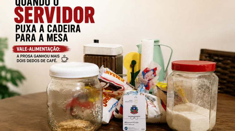 Mantimentos acabando sobre a mesa ilustram atraso no vale-alimentação dos servidores de Marechal Floriano.